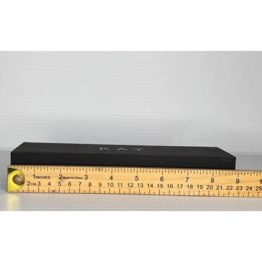 KAY Black Rectangle Velvet Lined Bracelet Jewelry Box 9x2x2 in 1-Piece